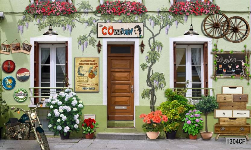  Tranh dán tường CAFE Phố Xưa,  - Tranh tường chất lượng cao