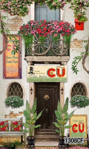  Tranh dán tường CAFE Phố Xưa,  - Tranh tường chất lượng cao