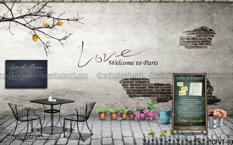 Tranh dán tường CAFE Phố Xưa - Kết quả tìm kiếm tranh tường