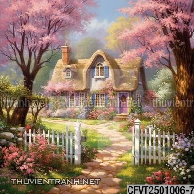 Tranh dán tường ngõ phố Châu ÂU, phố cổ Châu Âu - Tranh tường chất lượng cao