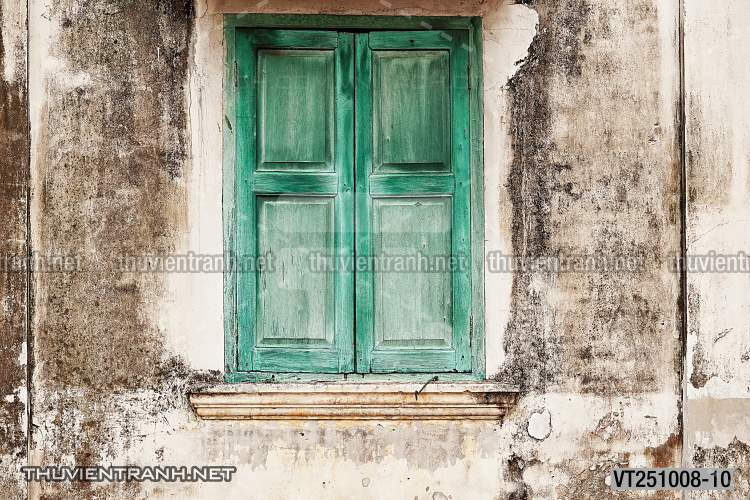 Tranh dán tường phố xưa, quán cà phê Vintage, bức tường hoa lá xinh - Tranh tường chất lượng cao