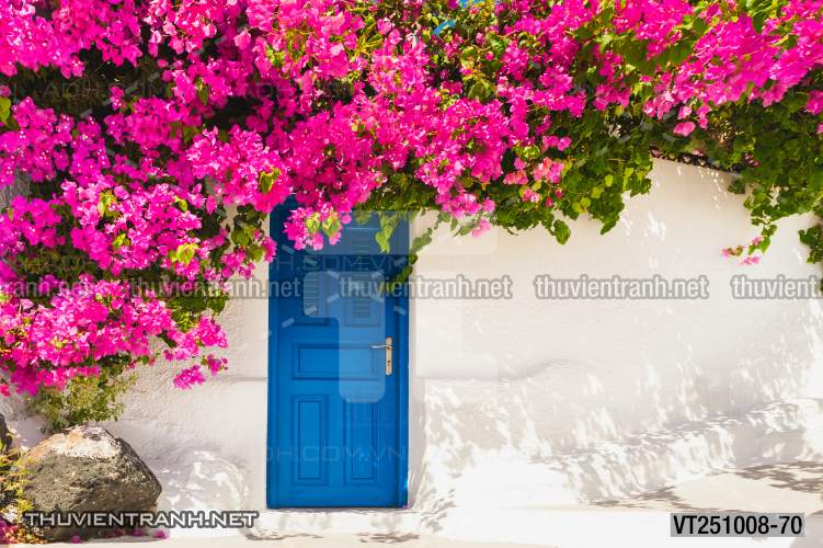  Tranh dán tường phố xưa, quán cà phê Vintage, bức tường hoa lá xinh - Tranh tường chất lượng cao