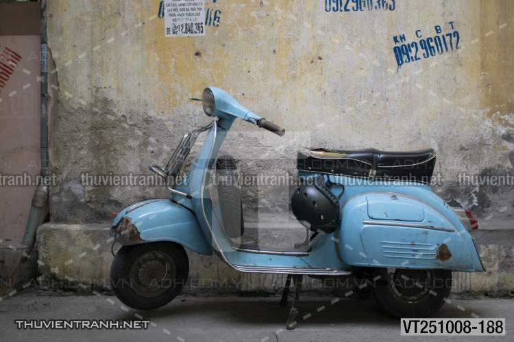 Tranh dán tường phố xưa, quán cà phê Vintage, bức tường hoa lá xinh - Tranh tường chất lượng cao