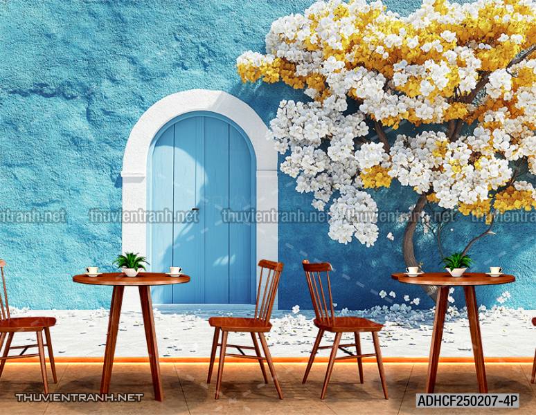  Tranh dán tường ngôi nhà xinh mộng mơ,  cửa nhà hoa leo  - Kết quả tìm kiếm tranh tường