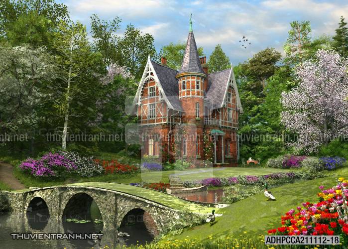 Phong cảnh đồng quê Châu Âu, Ngôi nhà biệt thự Châu ÂU - Kết quả tìm kiếm tranh tường