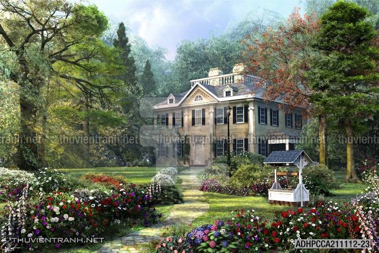 Phong cảnh đồng quê Châu Âu, Ngôi nhà biệt thự Châu ÂU - Kết quả tìm kiếm tranh tường