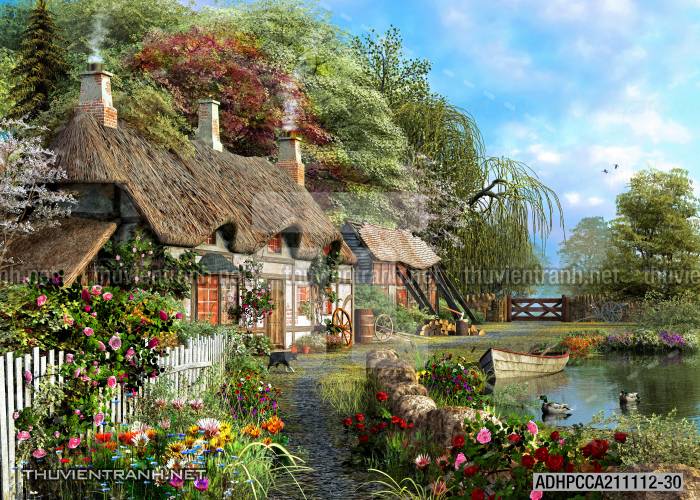 Phong cảnh đồng quê Châu Âu, Ngôi nhà biệt thự Châu ÂU - Kết quả tìm kiếm tranh tường