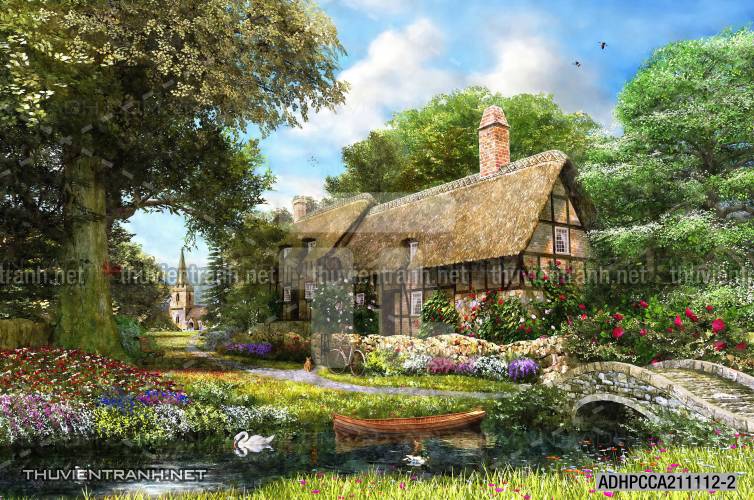 Phong cảnh đồng quê Châu Âu, Ngôi nhà nông thôn cottage - Kết quả tìm kiếm tranh tường