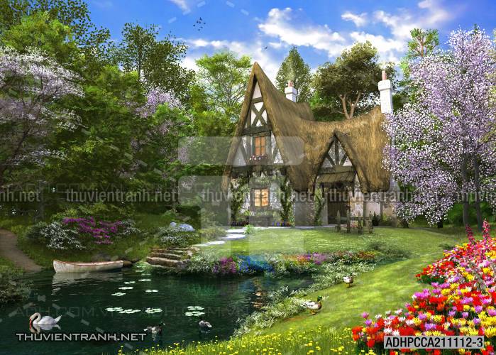 Phong cảnh đồng quê Châu Âu, Ngôi nhà nông thôn cottage - Kết quả tìm kiếm tranh tường