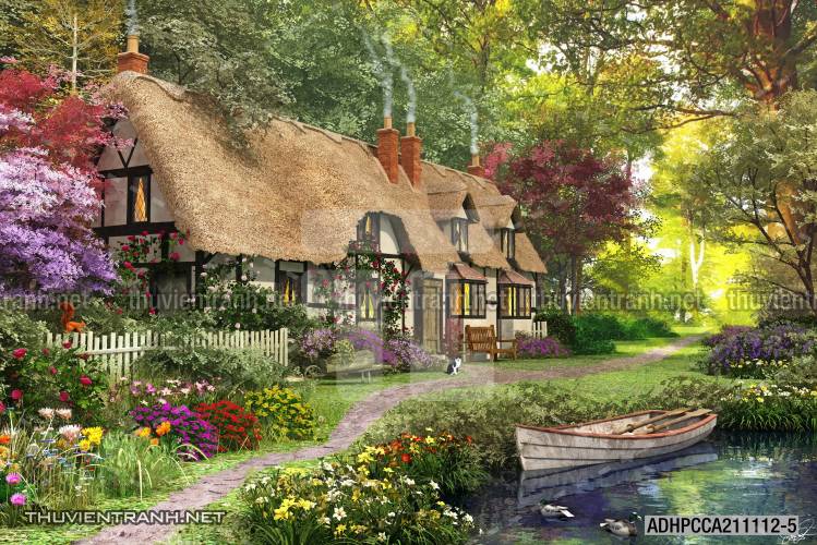 Phong cảnh đồng quê Châu Âu, Ngôi nhà nông thôn cottage - Kết quả tìm kiếm tranh tường