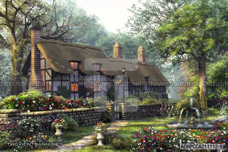Phong cảnh đồng quê Châu Âu, Ngôi nhà nông thôn cottage - Kết quả tìm kiếm tranh tường