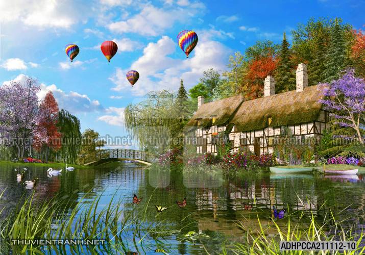 Phong cảnh đồng quê Châu Âu, Ngôi nhà nông thôn cottage - Kết quả tìm kiếm tranh tường