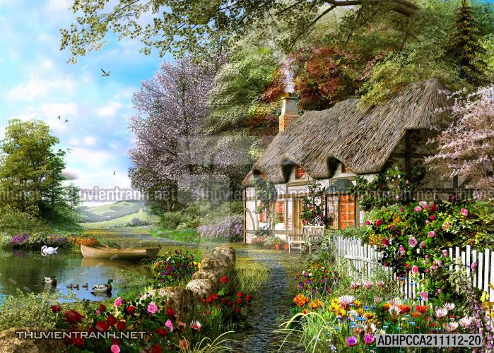 Phong cảnh đồng quê Châu Âu, Ngôi nhà nông thôn cottage - Kết quả tìm kiếm tranh tường