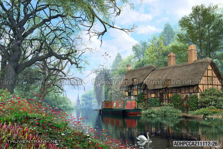 Phong cảnh đồng quê Châu Âu, Ngôi nhà nông thôn cottage - Kết quả tìm kiếm tranh tường