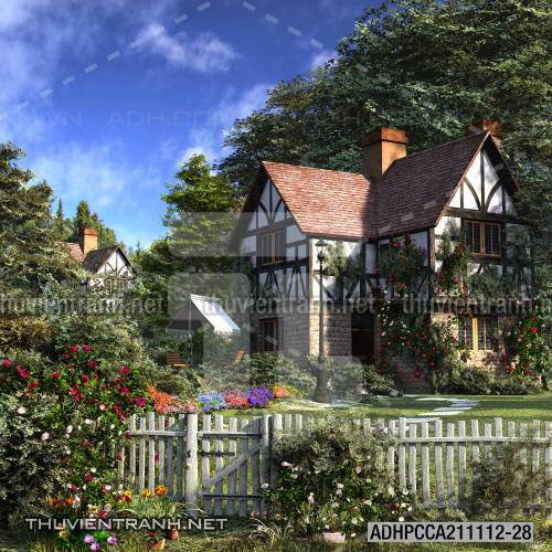 Phong cảnh đồng quê Châu Âu, Ngôi nhà nông thôn cottage - Kết quả tìm kiếm tranh tường
