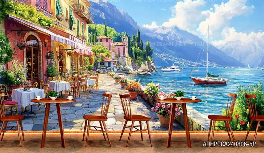  Tranh phong cảnh phố cổ Châu Âu, tranh phong cảnh thành phố ven biển Địa Trung Hải - Kết quả tìm kiếm tranh tường
