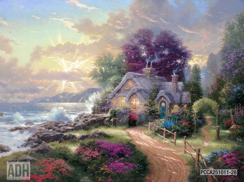 Tranh dán tường dãy phố cà phê châu Âu - Tranh tường liên quan
