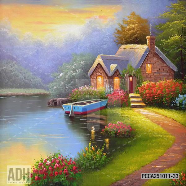 Tranh dán tường dãy phố cà phê châu Âu - Tranh tường liên quan