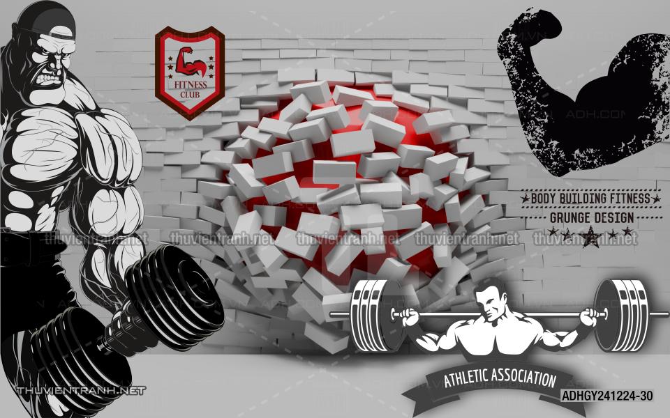  Tranh dán tường Phòng tập Gym, Thể Hình - Tranh tường chất lượng cao