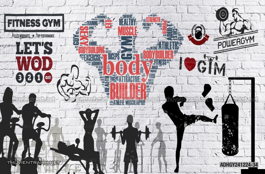  Tranh dán tường Phòng tập Gym, Thể Hình - Tranh tường chất lượng cao