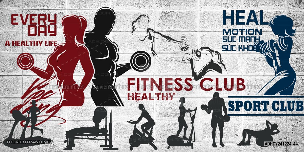  Tranh dán tường Phòng tập Gym, Thể Hình - Tranh tường chất lượng cao