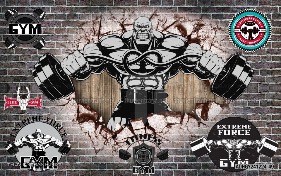  Tranh dán tường Phòng tập Gym, Thể Hình - Tranh tường chất lượng cao