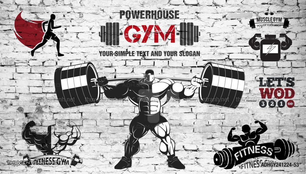  Tranh dán tường Phòng tập Gym, Thể Hình - Tranh tường chất lượng cao