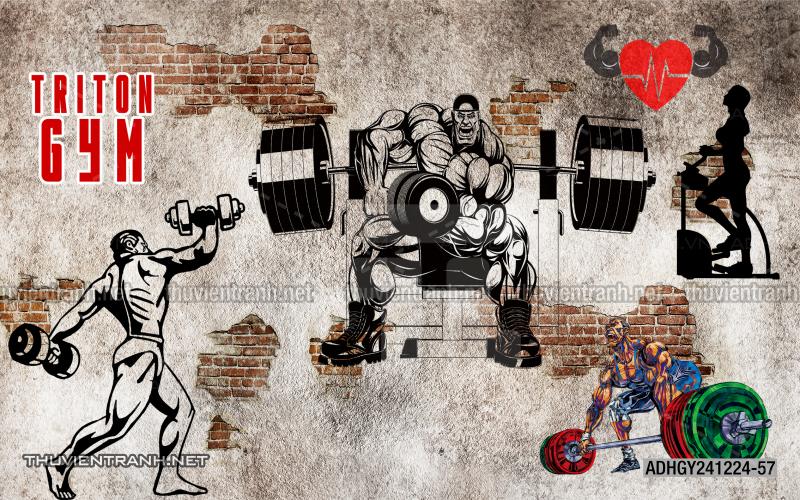 Tranh dán tường Phòng tập Gym, Thể Hình - Tranh tường chất lượng cao