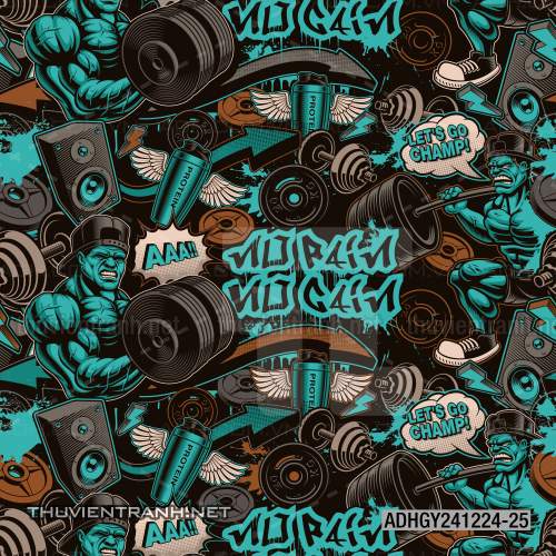 Tranh dán tường Phòng tập Gym - Tranh tường chất lượng cao