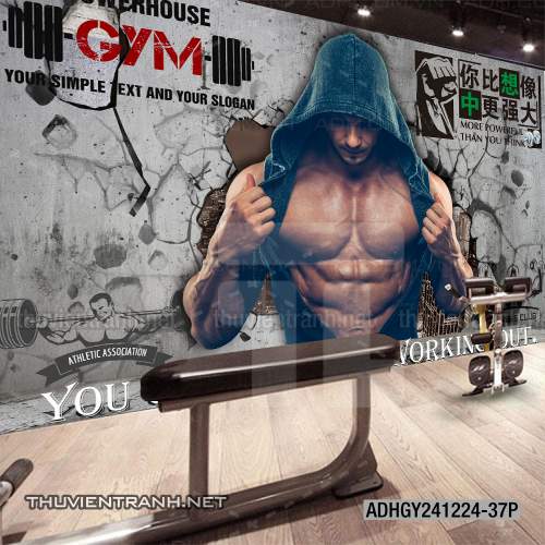 Tranh dán tường Phòng tập Gym - Tranh tường chất lượng cao