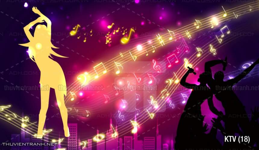 Tranh dán tường quán Karaoke - Tranh tường chất lượng cao