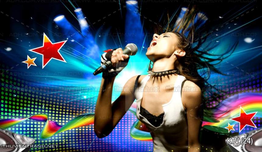 Tranh dán tường quán Karaoke - Tranh tường chất lượng cao