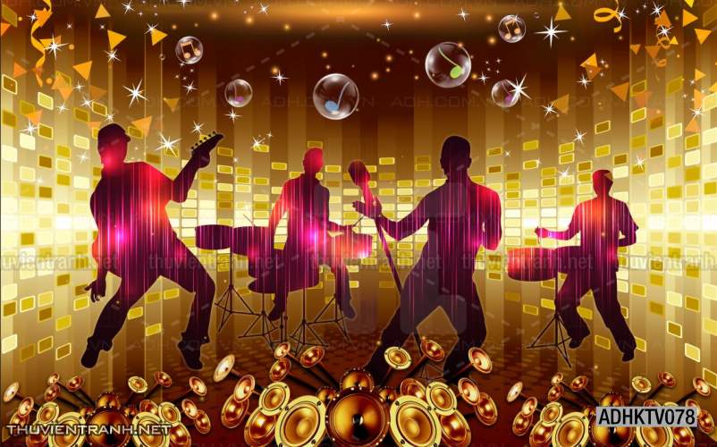 Tranh dán tường quán Karaoke - Tranh tường chất lượng cao