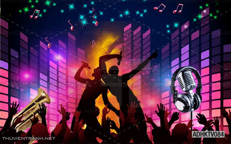 Tranh dán tường quán Karaoke - Tranh tường chất lượng cao
