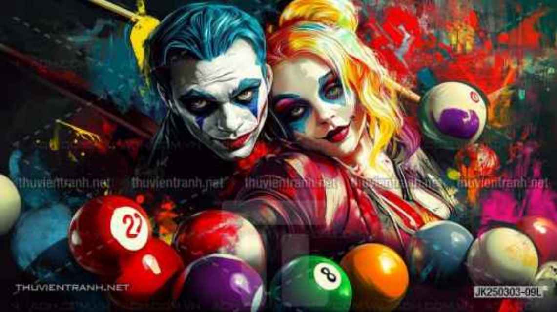 Tranh dán tường Club Bi-a, Joker, Người dơi Batman, Harley Quinn - Kết quả tìm kiếm tranh tường