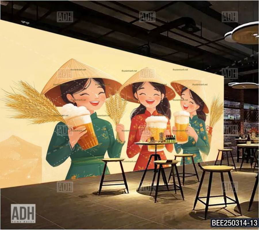 Tranh dán tường Quán Bia- Quán Nhậu- Quán lẩu, nướng, quán ăn - Kết quả tìm kiếm tranh tường
