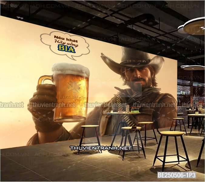Tranh dán tường quán bia Cao bồi  - Kết quả tìm kiếm tranh tường