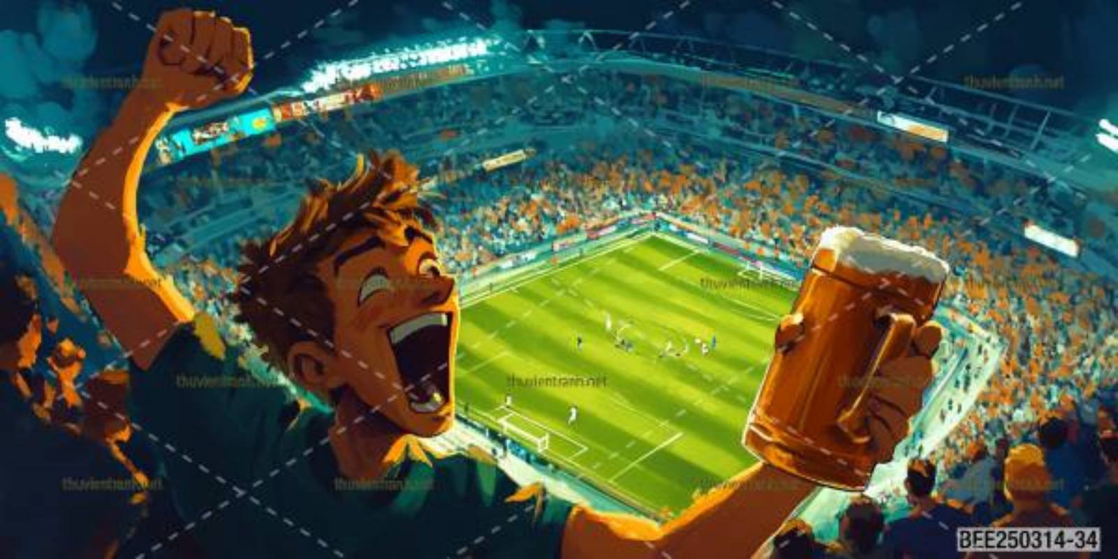 Tranh dán tường quán bia Bóng đá - Kết quả tìm kiếm tranh tường