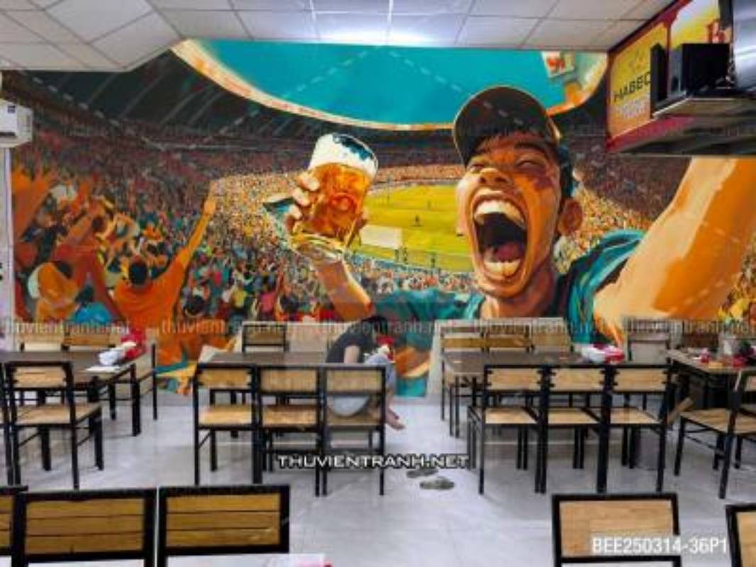 Tranh dán tường quán bia Bóng đá - Kết quả tìm kiếm tranh tường