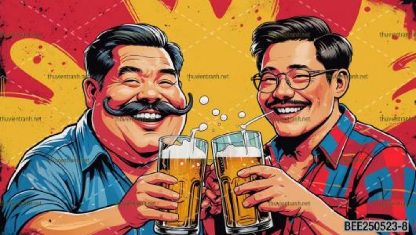 Tranh dán tường Quán Bia- Quán Nhậu- Quán lẩu, nướng, quán ăn - Tranh tường chất lượng cao