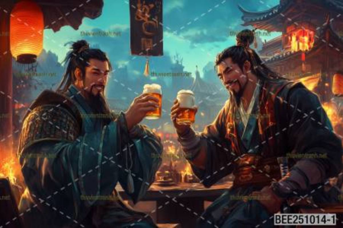  Tranh dán tường Quán Bia- Quán Nhậu cổ trang - Tranh tường chất lượng cao