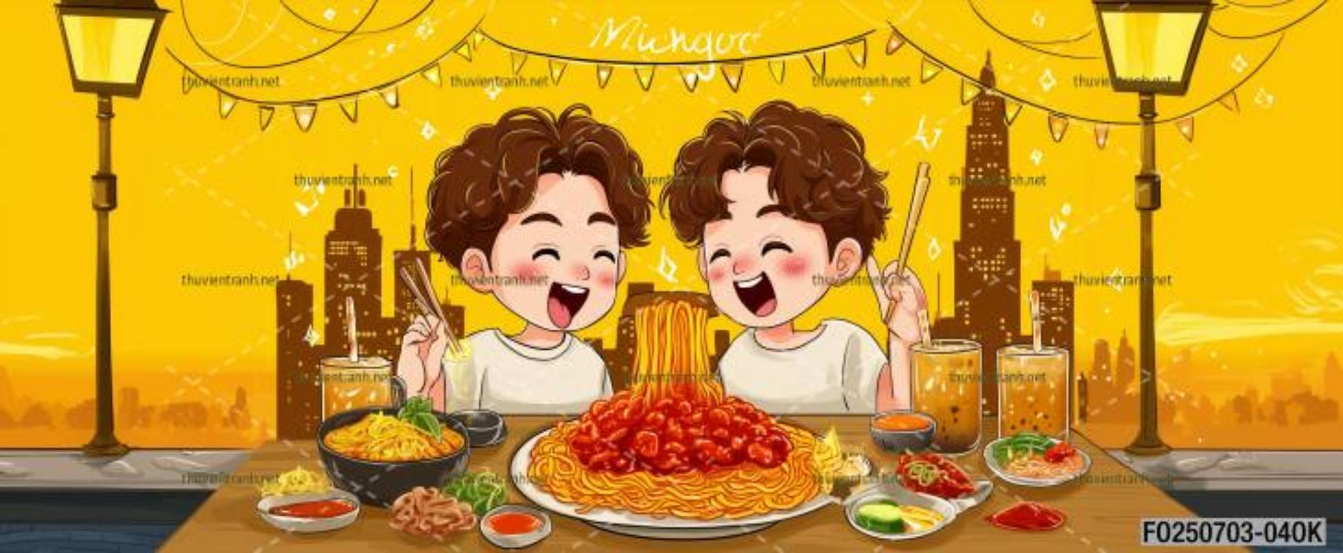 Tranh dán tường quán ăn Vặt, Mỳ cay - Kết quả tìm kiếm tranh tường