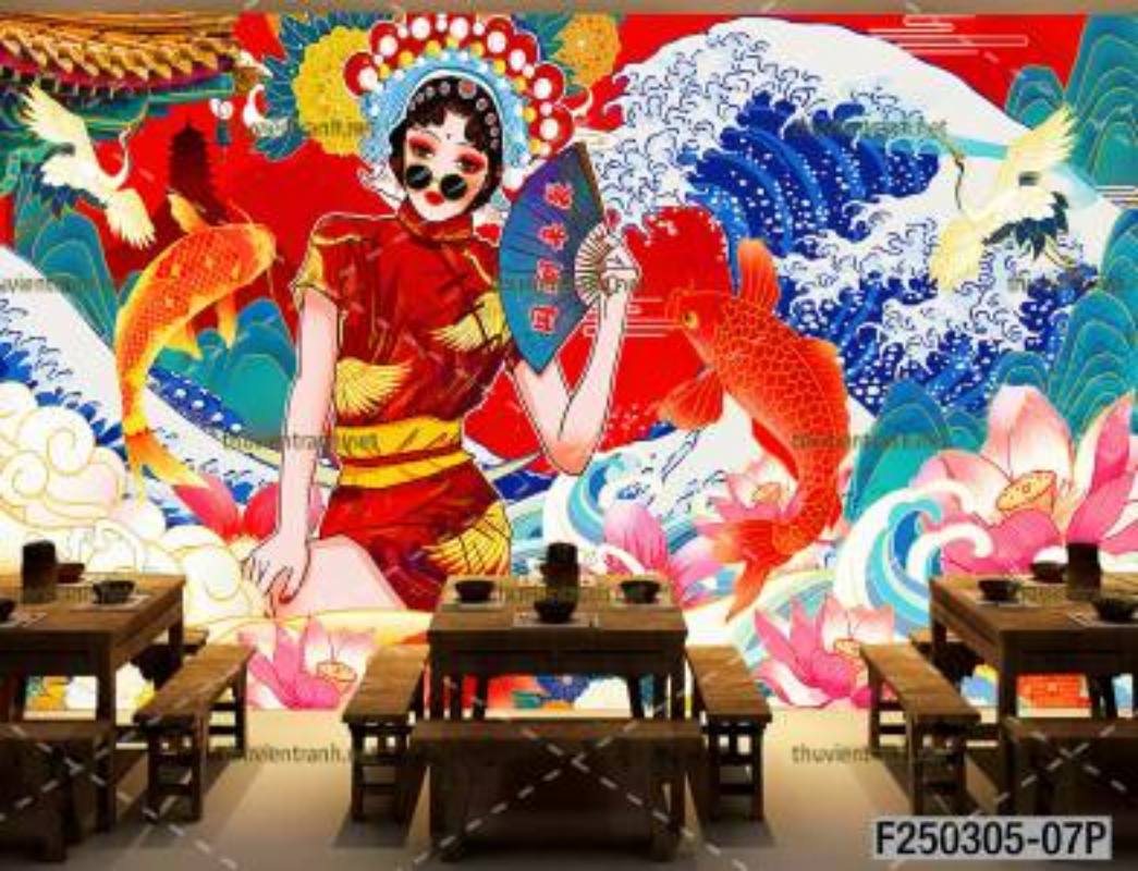  Tranh dán tường quán lẩu nướng, tranh dán tường quán lẩu, nứng BBQ - Tranh tường chất lượng cao