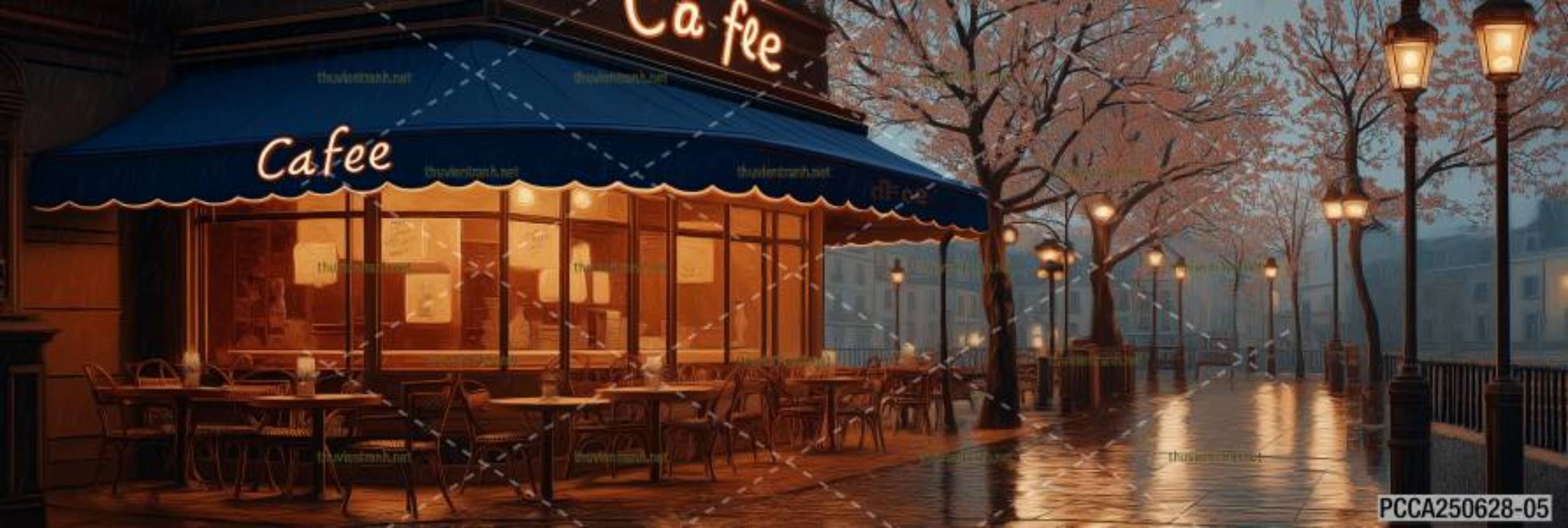 Tranh dán tường con phố xinh đẹp  châu Âu, Quán cà phê Châu Âu - Kết quả tìm kiếm tranh tường