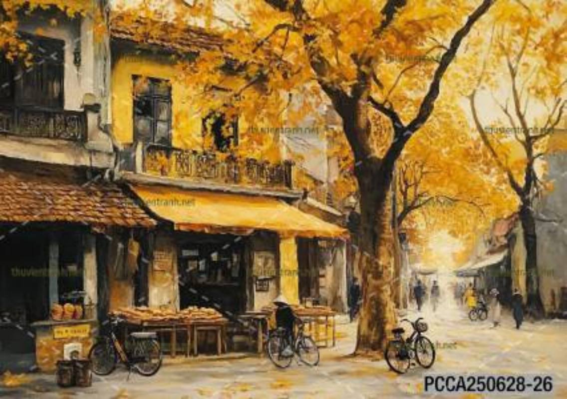 Tranh dán tường con phố xinh đẹp  châu Âu, Quán cà phê Châu Âu - Kết quả tìm kiếm tranh tường