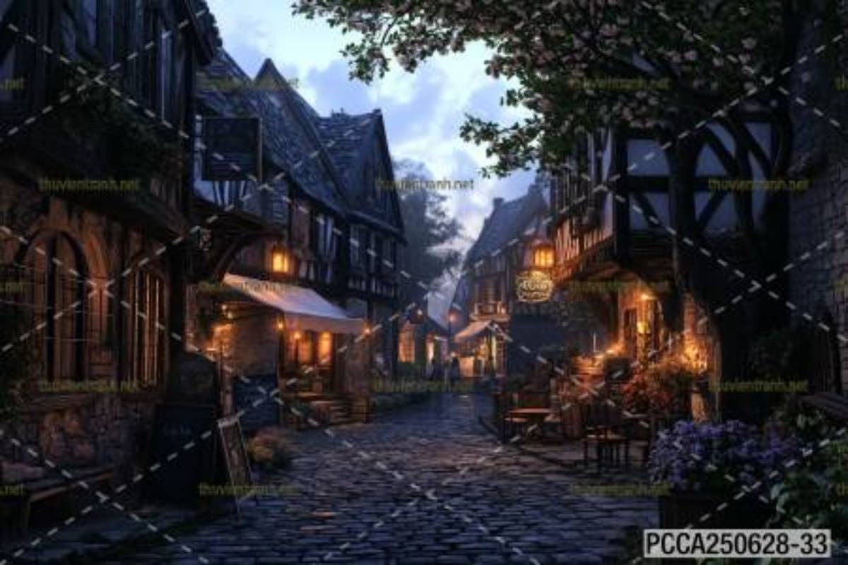 Tranh dán tường con phố xinh đẹp  châu Âu, Quán cà phê Châu Âu - Kết quả tìm kiếm tranh tường