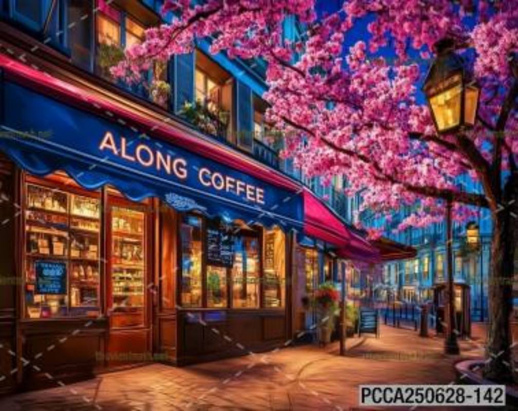 Tranh dán tường con phố xinh đẹp  châu Âu, Quán cà phê Châu Âu - Kết quả tìm kiếm tranh tường