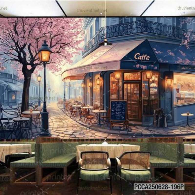  Tranh dán tường con phố xinh đẹp  châu Âu, Quán cà phê Châu Âu - Kết quả tìm kiếm tranh tường