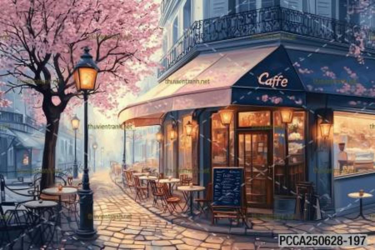  Tranh dán tường con phố xinh đẹp  châu Âu, Quán cà phê Châu Âu - Kết quả tìm kiếm tranh tường
