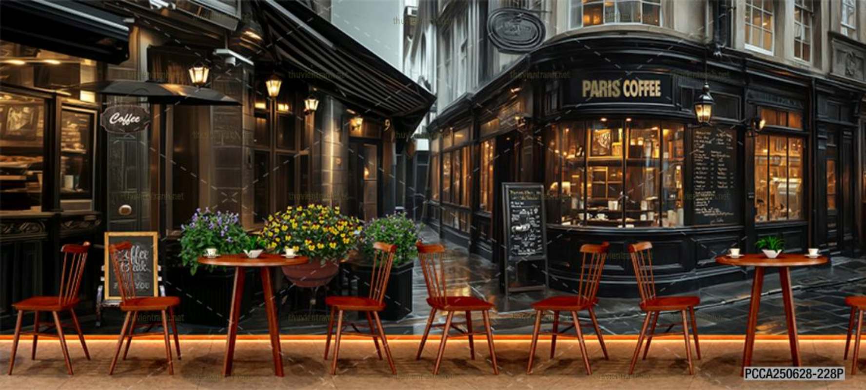  Tranh dán tường con phố xinh đẹp  châu Âu, Quán cà phê Châu Âu - Kết quả tìm kiếm tranh tường